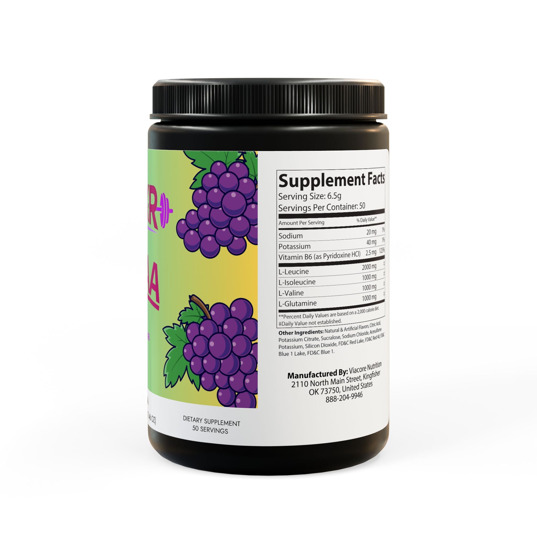 BCAA Supplement, Grape (325g, 11.46oz, 50 servings)